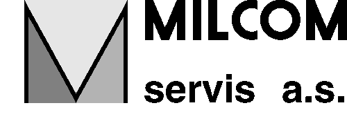 LOGO MILCOM servis a.s. - černobílé