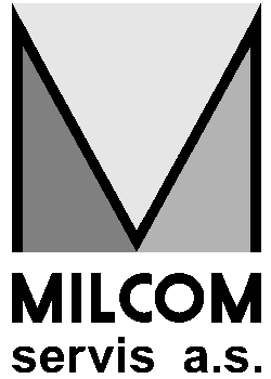 LOGO MILCOM servis a.s. - černobílé