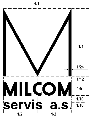 LOGO MILCOM servis a.s. - rozměry